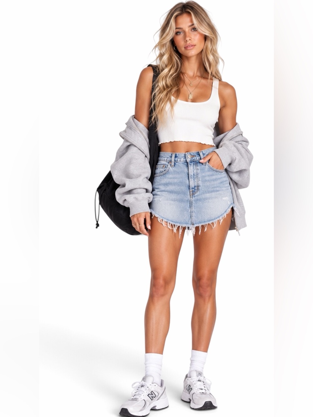 Free People | We The Free – Sky High Mini Skirt Denim Carolina Blue – Sz. 4